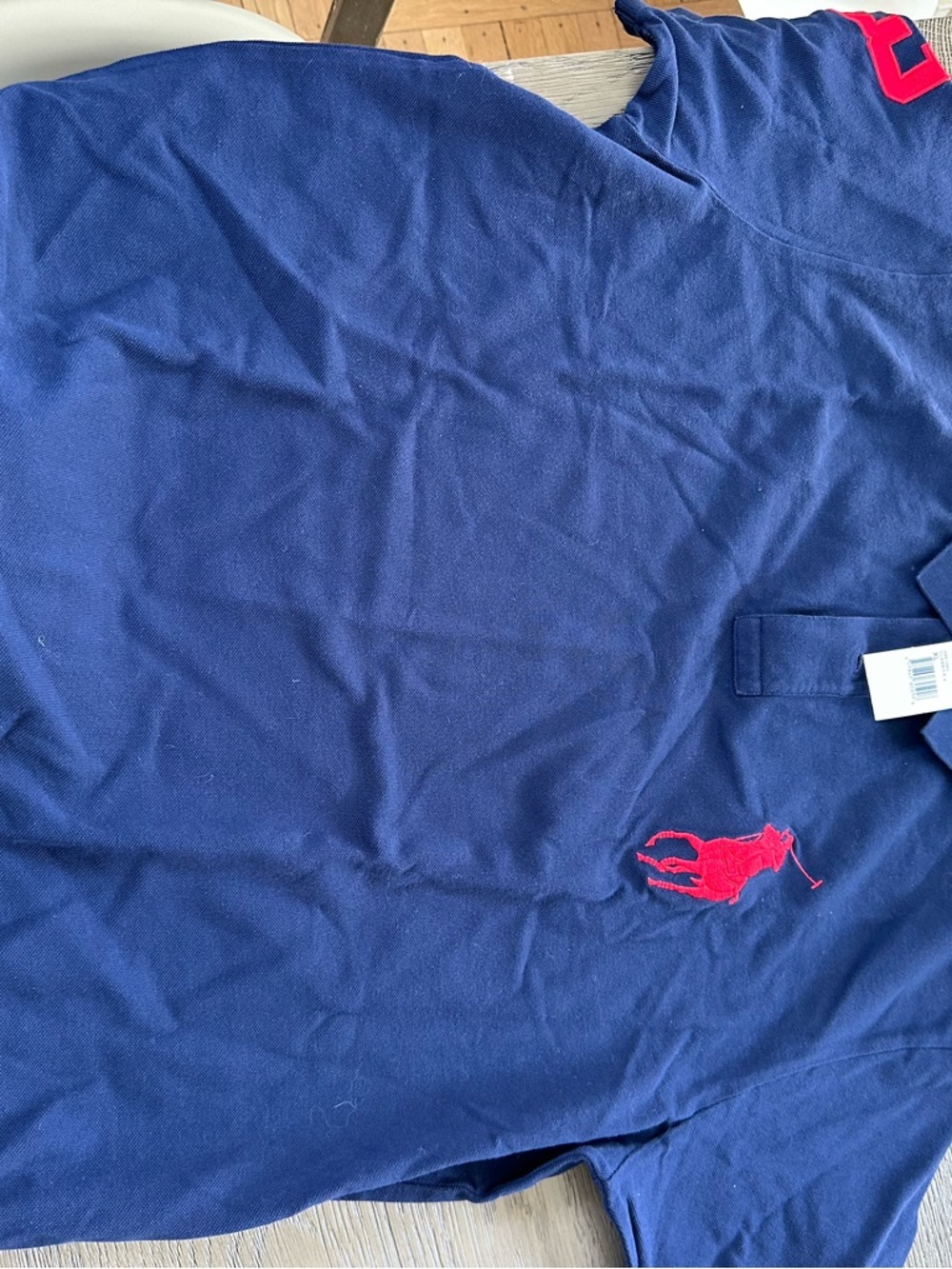 Polo by Ralph Lauren Navy Blue Polo with Red Pony Logo